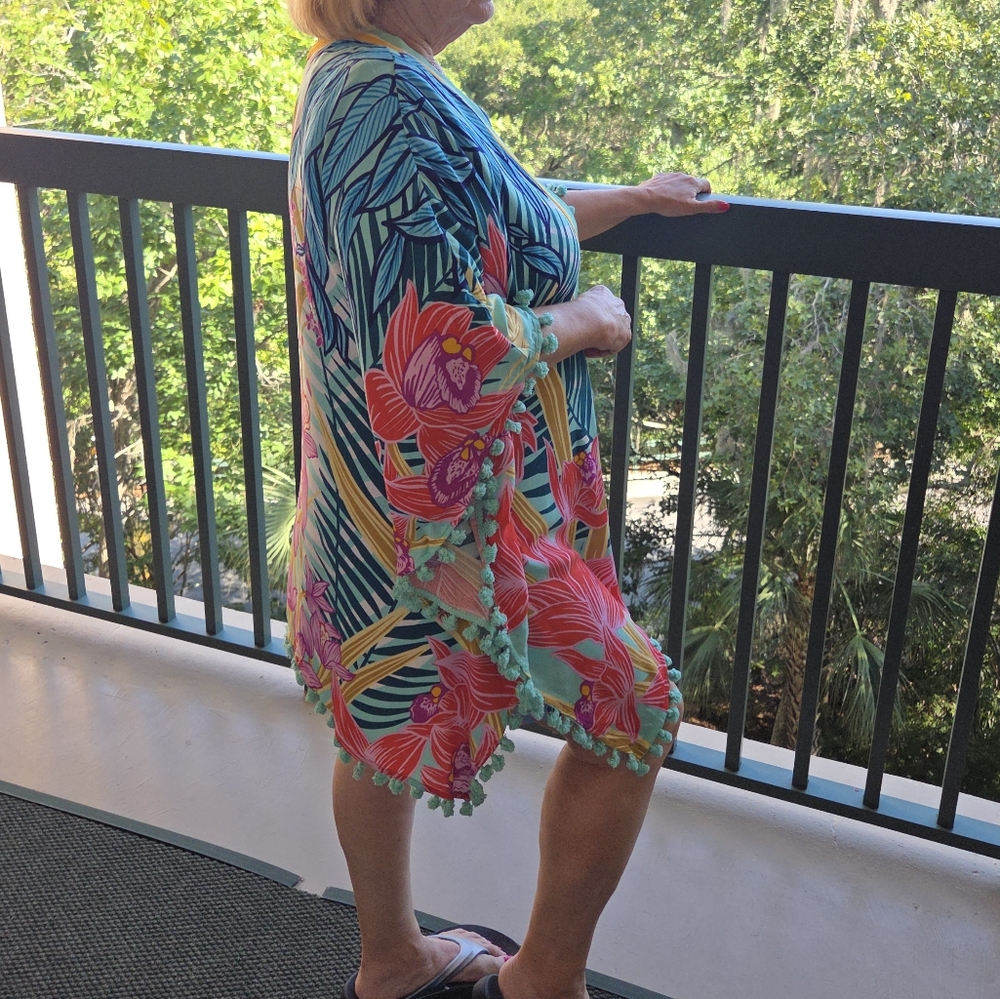 Trina Turk Terra Nostra Kimono Swimsuit Coverup One Size NEW